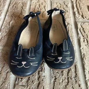 Gap bunny ballet flats shoes toddler size 9, navy blue